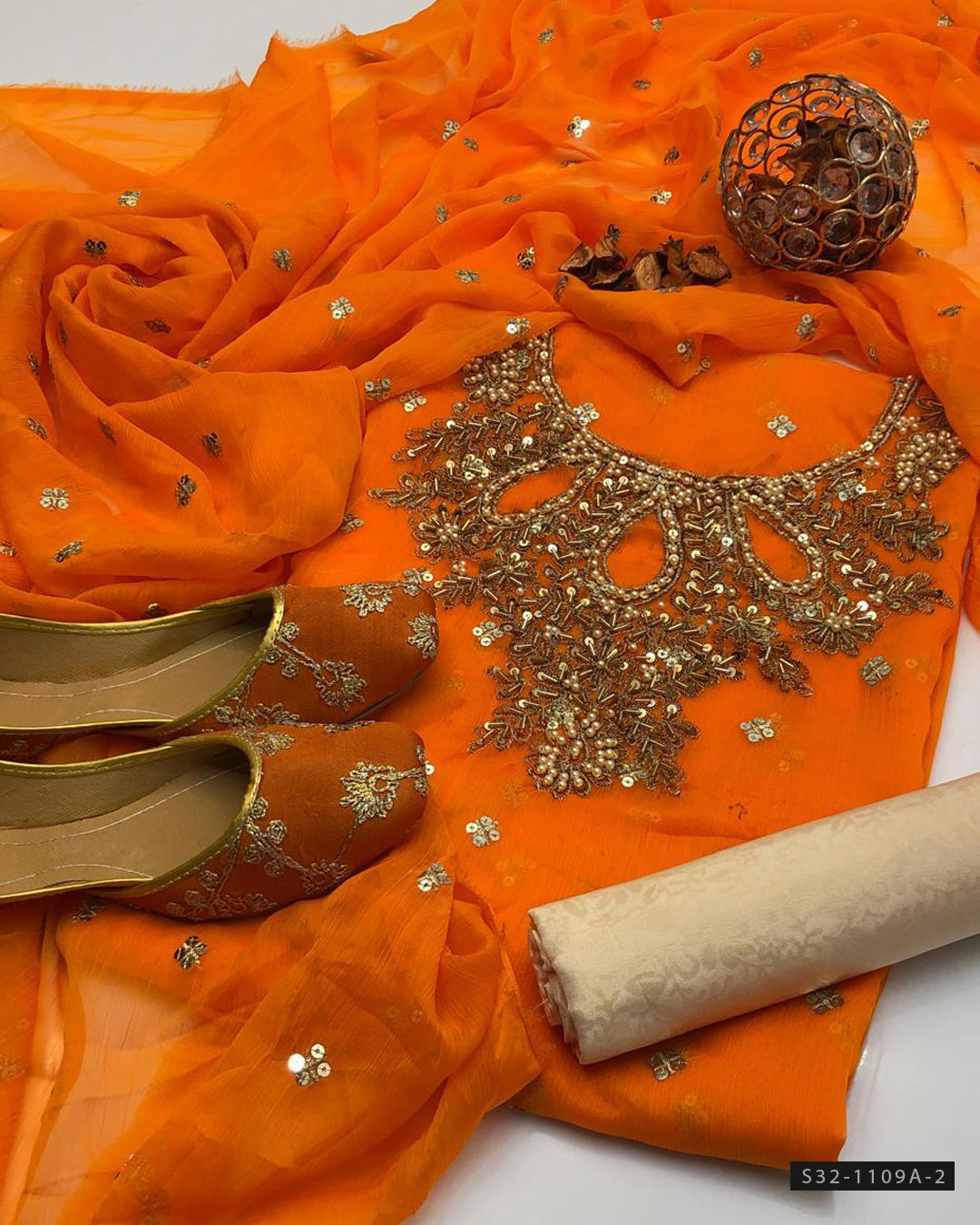 Handmade 3 PC Unstitched Formal Wear Dress Collection