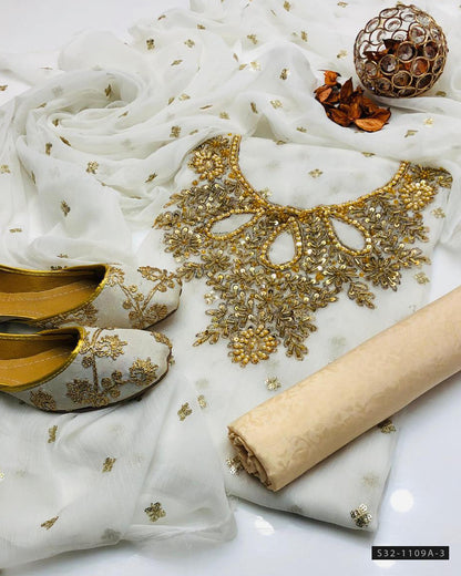 Handmade 3 PC Unstitched Formal Wear Dress Collection