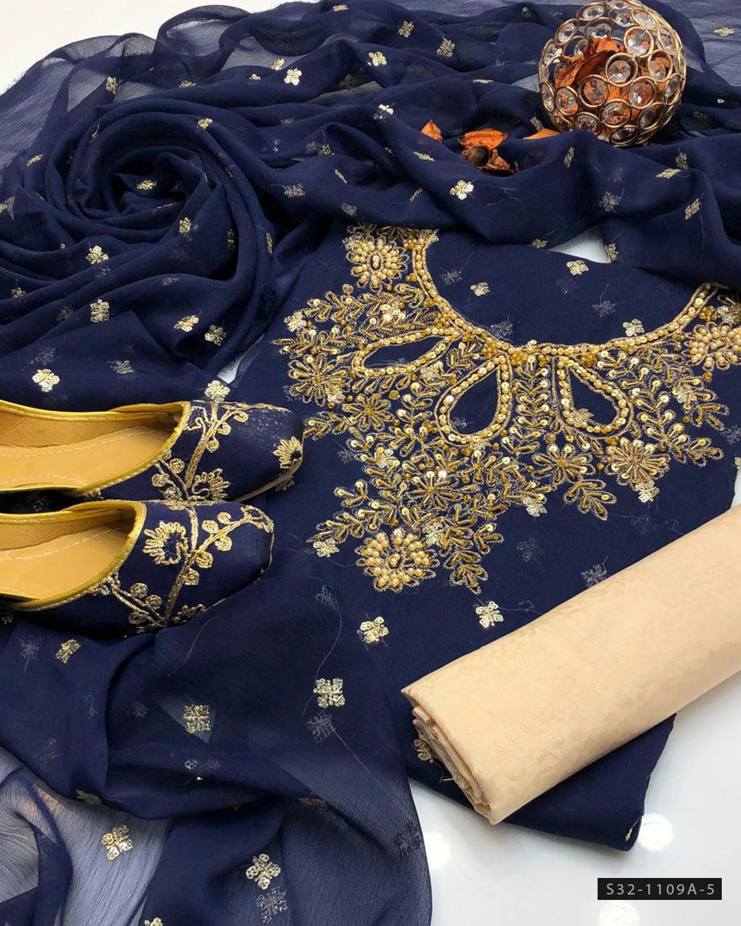 Handmade 3 PC Unstitched Formal Wear Dress Collection