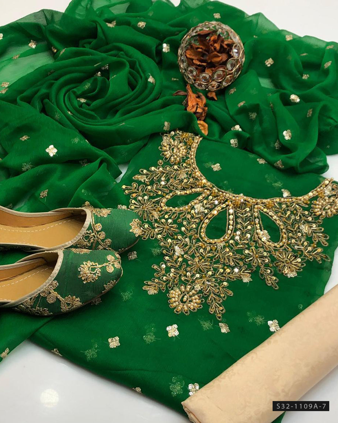 Handmade 3 PC Unstitched Formal Wear Dress Collection