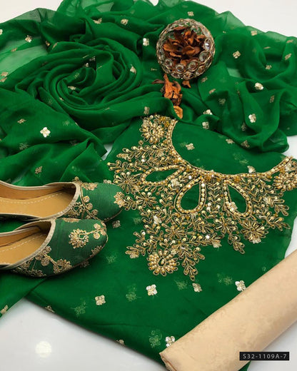 Handmade 3 PC Unstitched Formal Wear Dress Collection