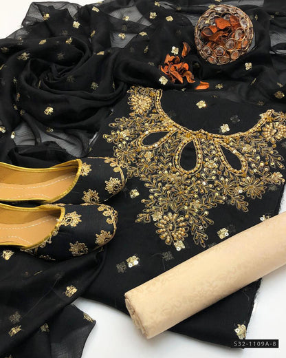 Handmade 3 PC Unstitched Formal Wear Dress Collection