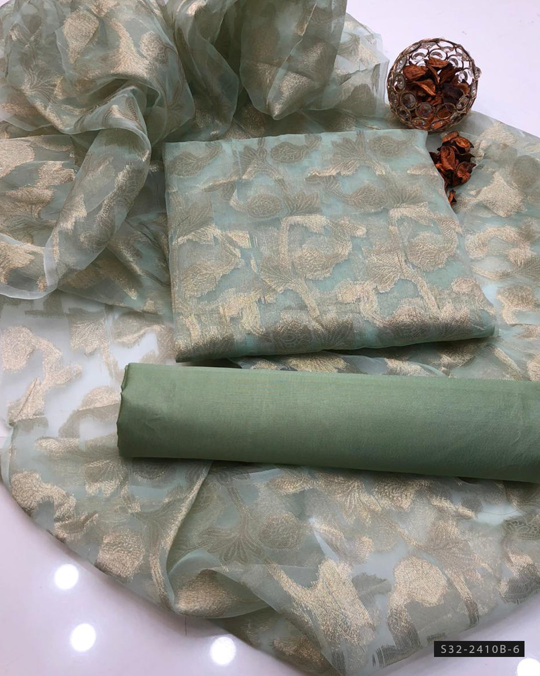3 PC Unstitched Organza Dress Collection