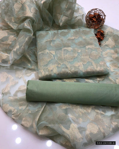 3 PC Unstitched Organza Dress Collection