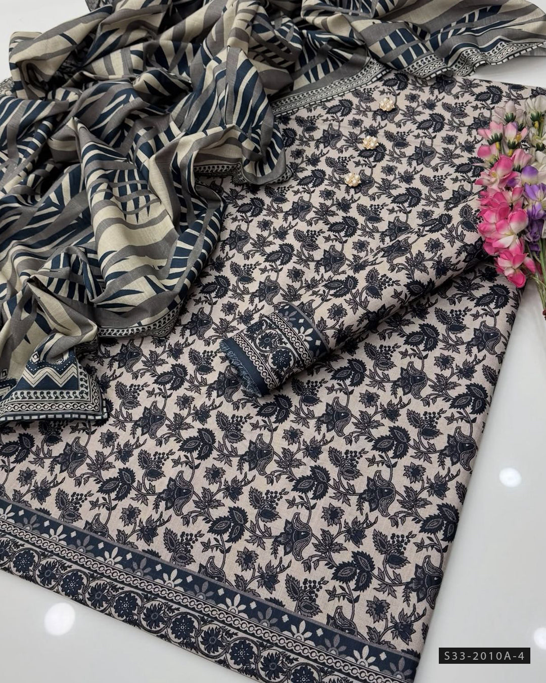 3 PC Unstitched Digital Print Khaddar Dress Collection