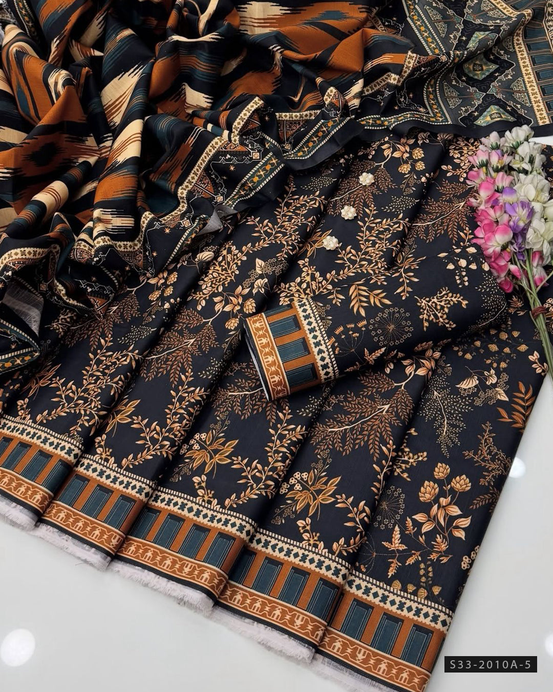 3 PC Unstitched Digital Print Khaddar Dress Collection