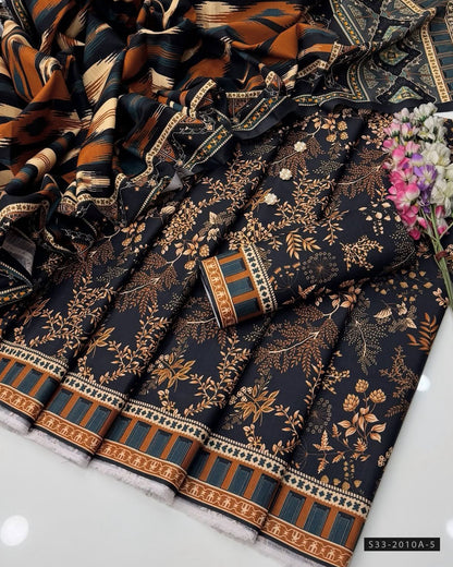 3 PC Unstitched Digital Print Khaddar Dress Collection