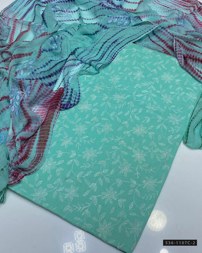 3 PC Unstitched Hand Embroidered Lawn Collection