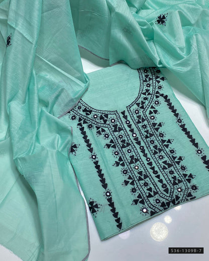 Handmade 2 PC Unstitched Paper Cotton Dress Collection