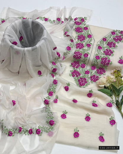 Handmade 2 PC Unstitched Crinkle Chiffon Dress