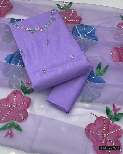 Handmade 3 PC Unstitched Party Wear Dress Collection