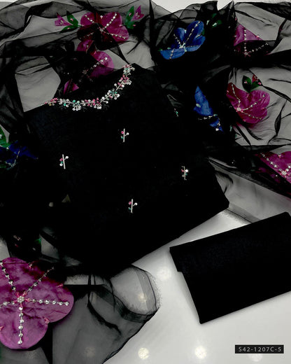 Handmade 3 PC Unstitched Party Wear Dress Collection