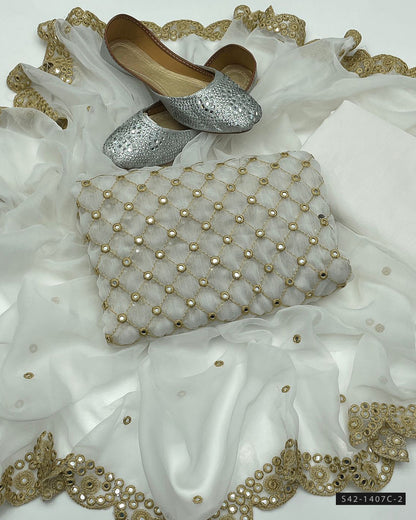 3 PC Unstitched Chiffon Dress