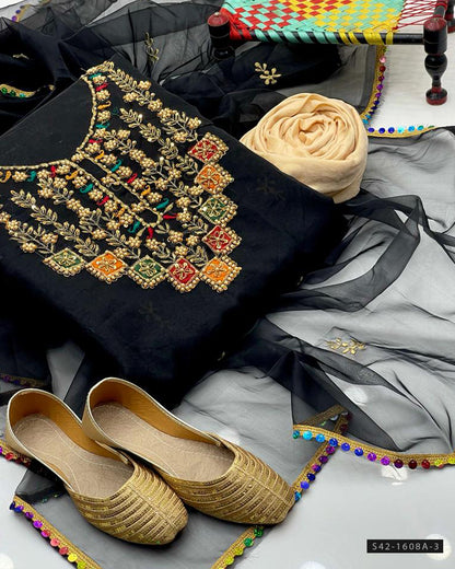 3 PC Unstitched Fancy Dress Collection