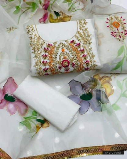 3 PC Unstitched Party Wear Dress Collection