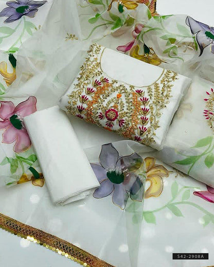 3 PC Unstitched Party Wear Dress Collection