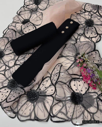 3 PC Unstitched Party Wear Dress Collection