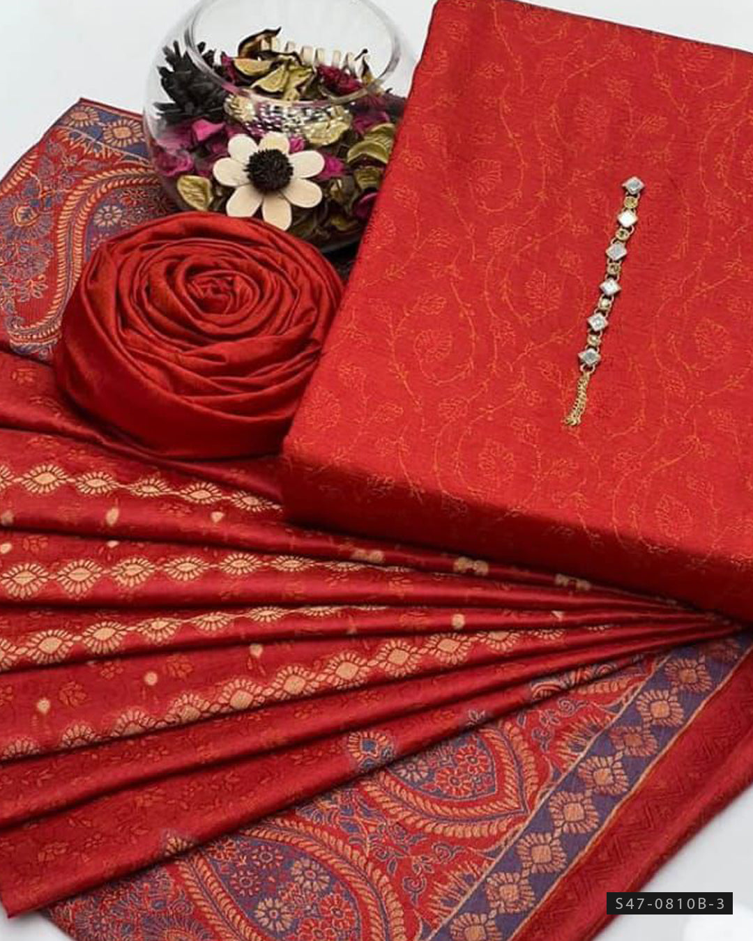 3 PC Unstitched Shamrey Marina Dress Collection