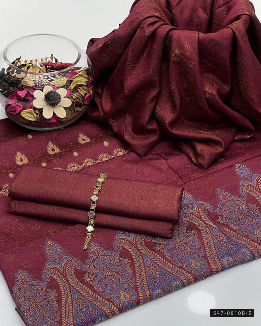 3 PC Unstitched Shamrey Marina Dress Collection