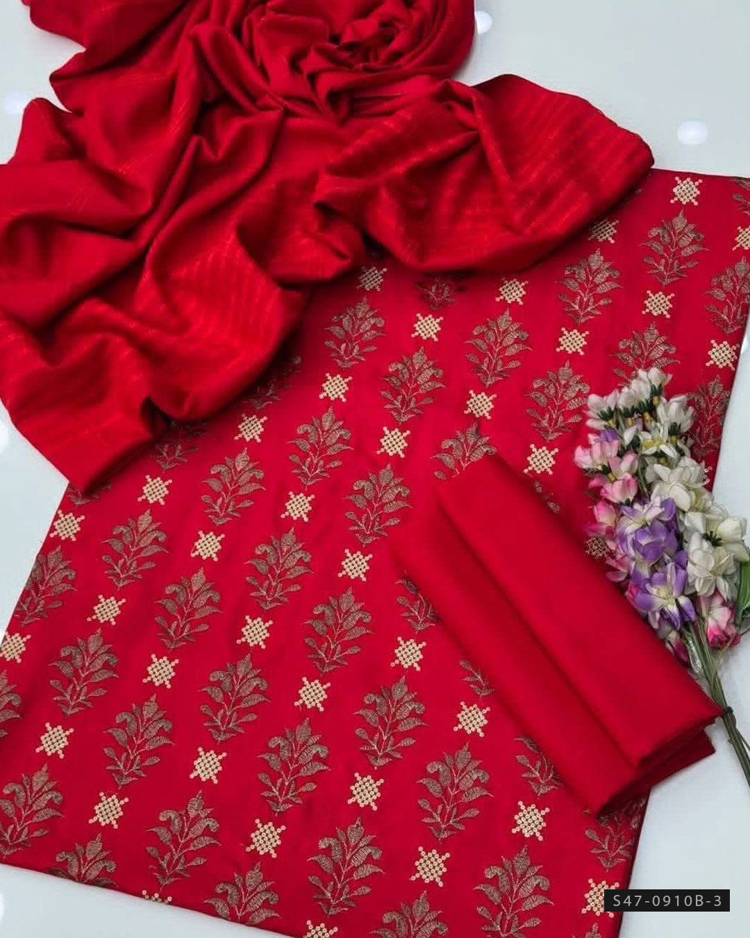 3 PC Unstitched Bareeza Dhanak Dress Collection