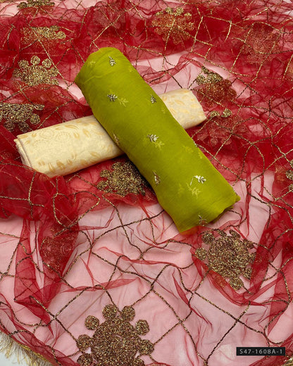 3 PC Unstitched Fancy Dress Collection