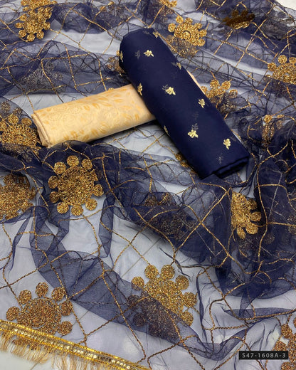 3 PC Unstitched Fancy Dress Collection