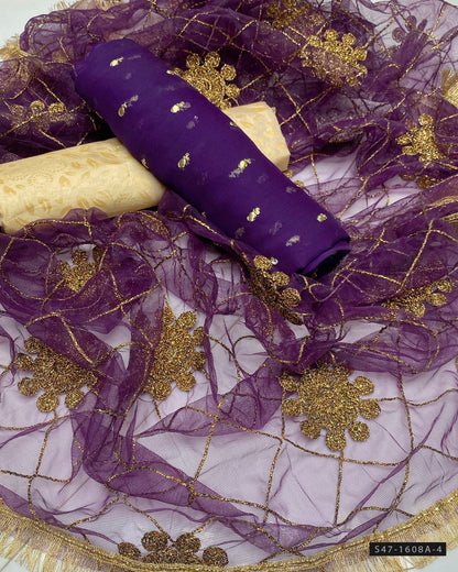 3 PC Unstitched Fancy Dress Collection