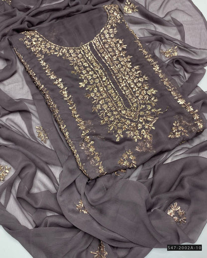 2 PC Unstitched Hand Embroidered Chiffon Collection