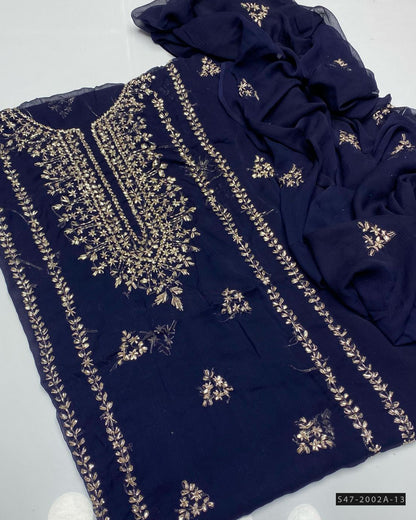 2 PC Unstitched Hand Embroidered Chiffon Collection