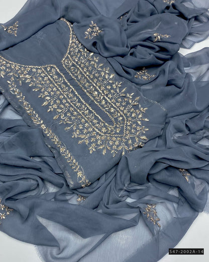 2 PC Unstitched Hand Embroidered Chiffon Collection