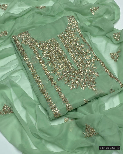 2 PC Unstitched Hand Embroidered Chiffon Collection