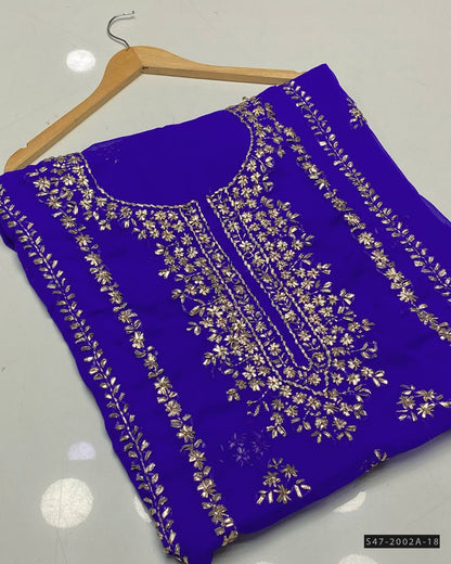 2 PC Unstitched Hand Embroidered Chiffon Collection