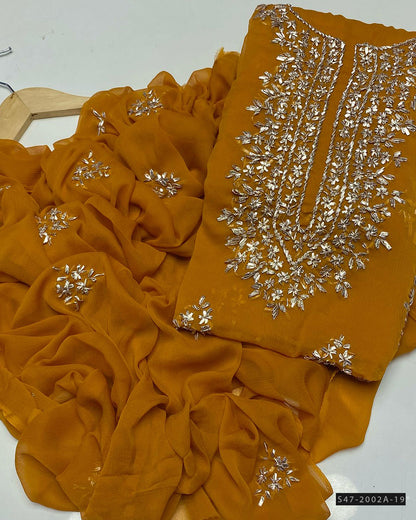 2 PC Unstitched Hand Embroidered Chiffon Collection