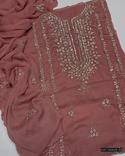 2 PC Unstitched Hand Embroidered Chiffon Collection