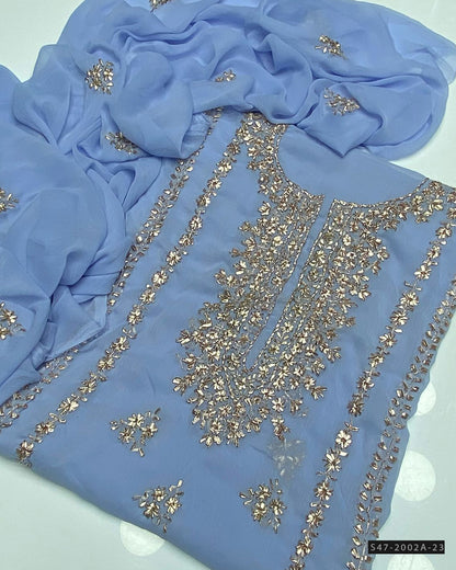 2 PC Unstitched Hand Embroidered Chiffon Collection
