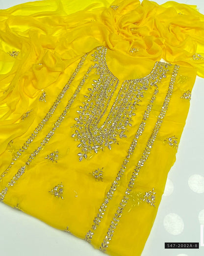 2 PC Unstitched Hand Embroidered Chiffon Collection