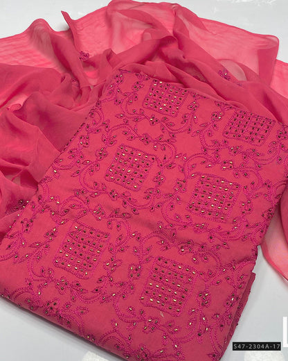 3 PC Unstitched Hand Embroidered Lawn Collection