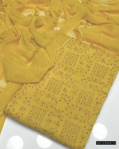 3 PC Unstitched Hand Embroidered Lawn Collection