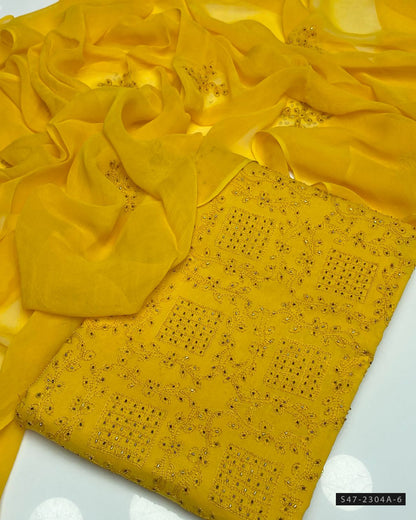 3 PC Unstitched Hand Embroidered Lawn Collection