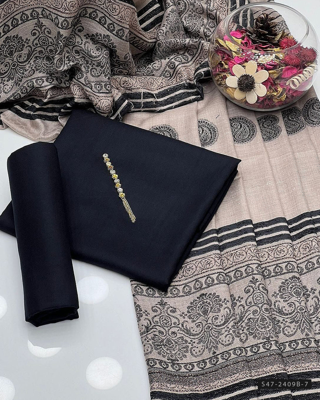3 PC Unstitched Dhanak Marina Dress Collection