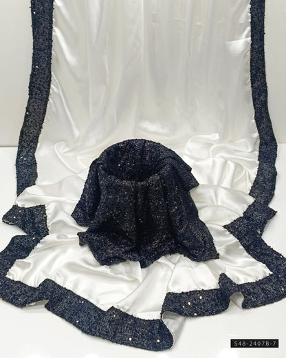 Unstitched Shamoze Silk Sequin Saree