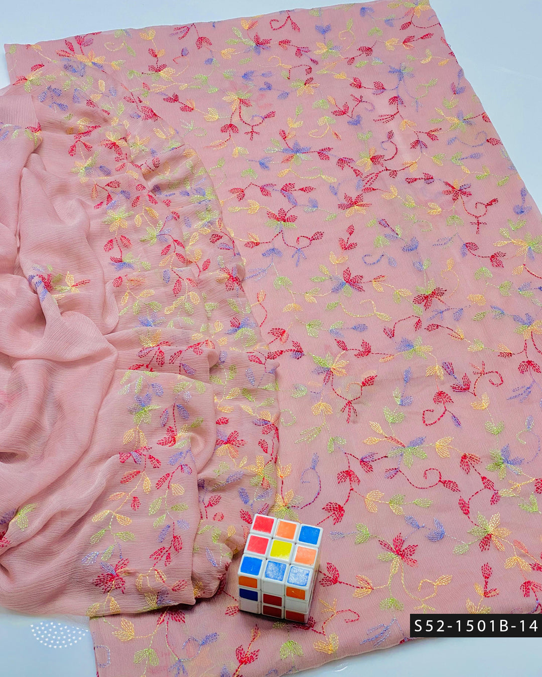 2 PC Unstitched Bamber Chiffon Dress