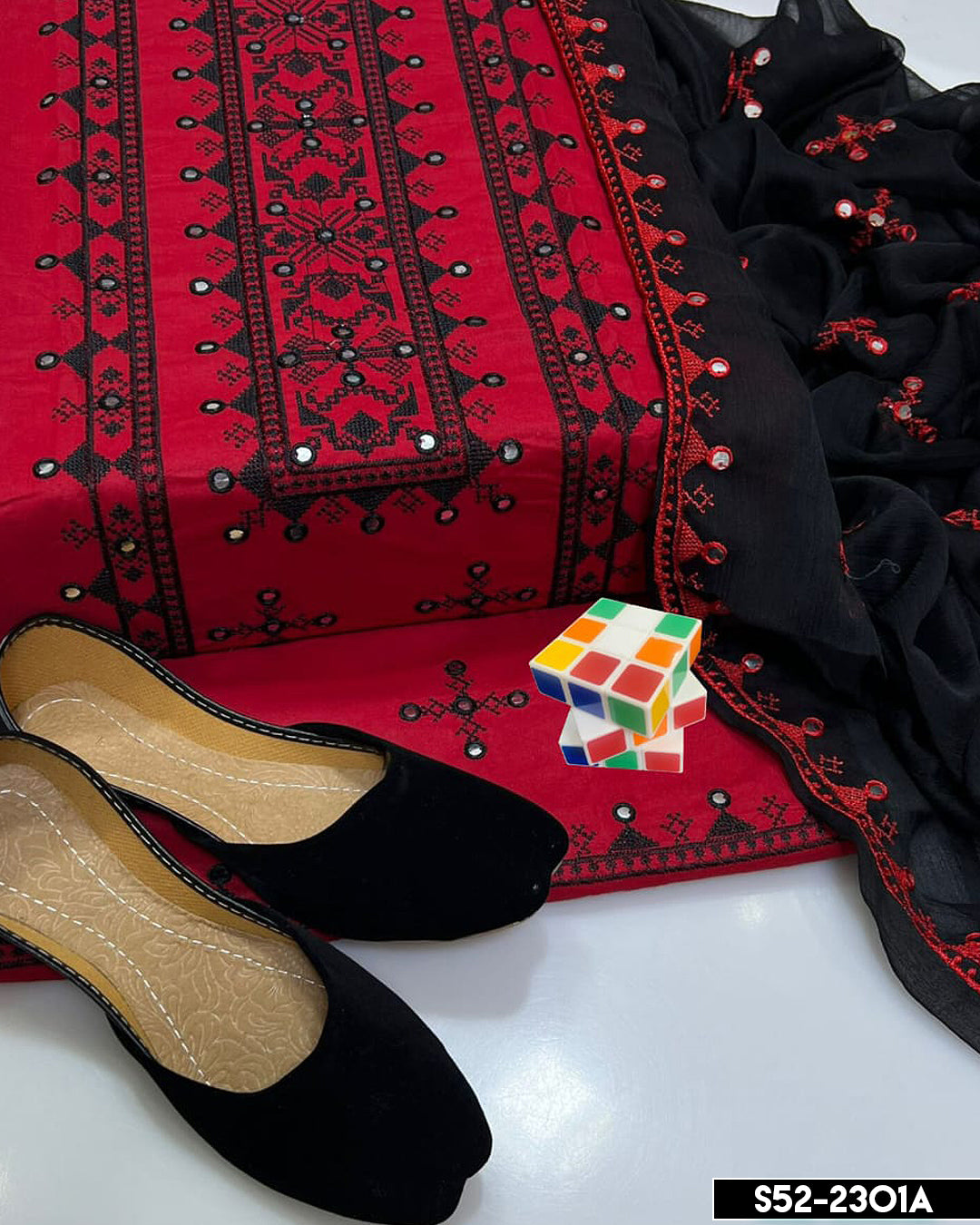 3 PC Unstictched Cotton Lawn Embroidered Collection