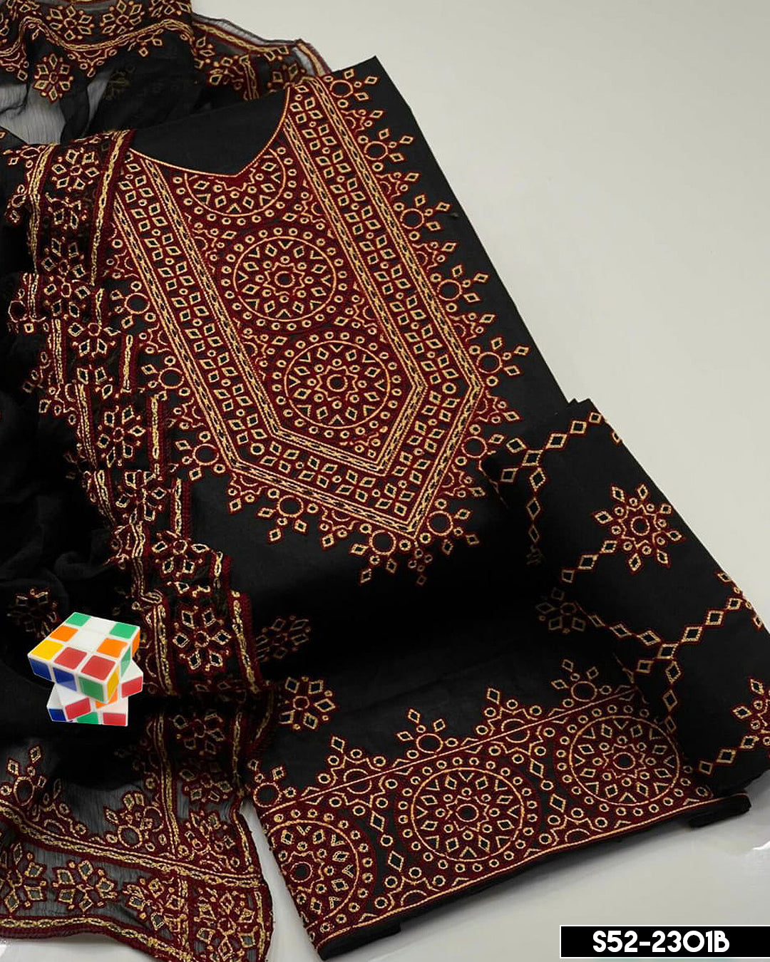 3 PC Unstictched Cotton Lawn Embroidered Collection