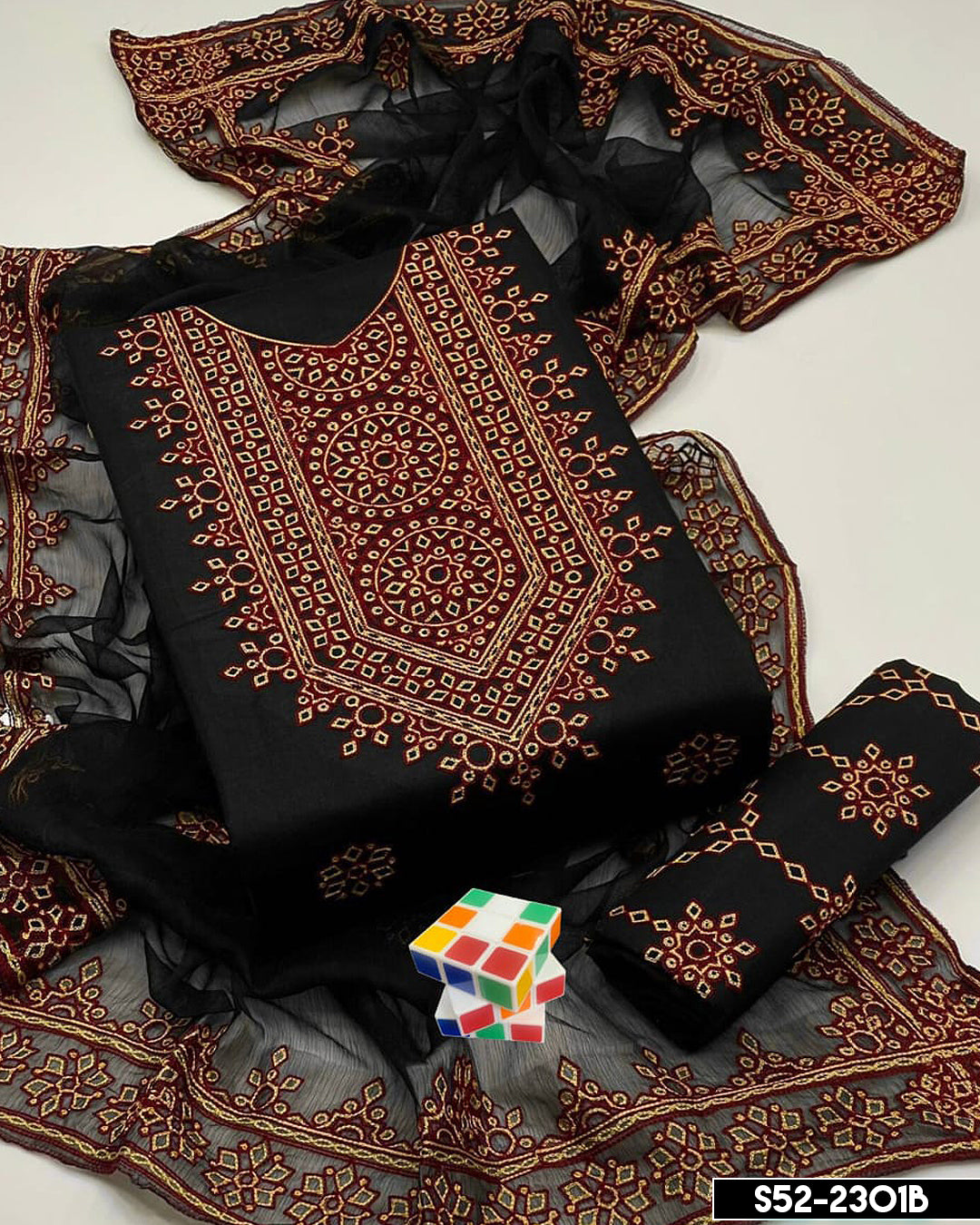 3 PC Unstictched Cotton Lawn Embroidered Collection