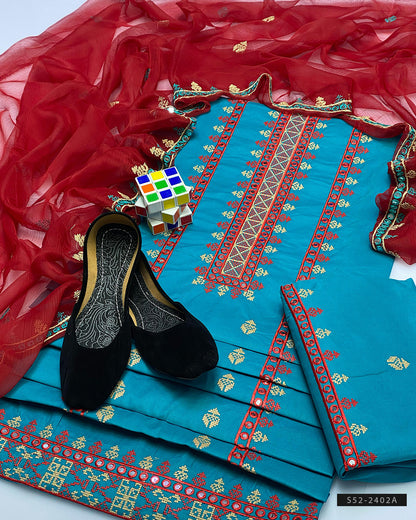 3 PC Unstitched Cotton Lawn Dress Collection