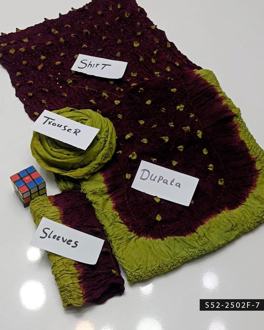 3PC Arabic Linen Chunnri Hand Dyed Dress – Rajasthani Collection