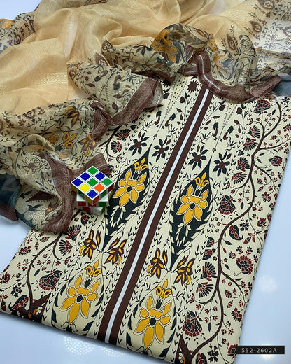 3 PC Unstitched Swiss Lawn Dress Collection