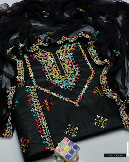 3 PC Unstitched Cotton Lawn Dres