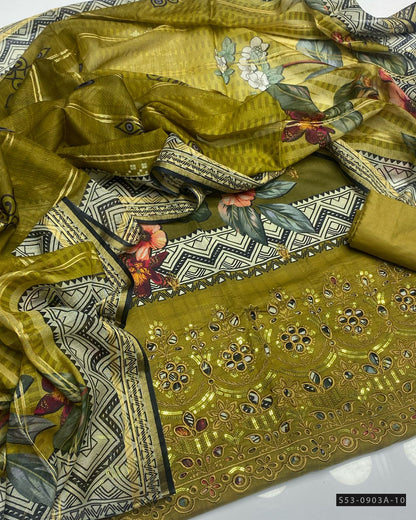 3 PC Unstitched Lawn Dress Collection